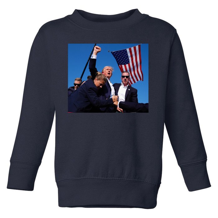 Trump Assassination Attempt 2024 Fight Fighting Fighter Toddler Sweatshirt