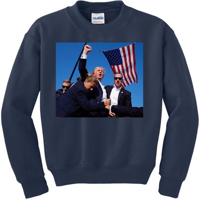 Trump Assassination Attempt 2024 Fight Fighting Fighter Kids Sweatshirt