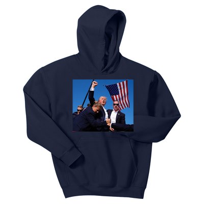 Trump Assassination Attempt 2024 Fight Fighting Fighter Kids Hoodie