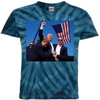 Trump Assassination Attempt 2024 Fight Fighting Fighter Kids Tie-Dye T-Shirt