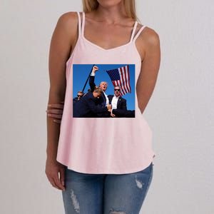 Trump Assassination Attempt 2024 Fight Fighting Fighter Women's Strappy Tank