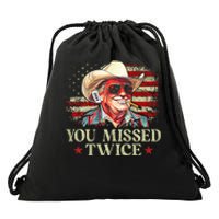 Trump Assassination Attempt You Missed Twice Drawstring Bag