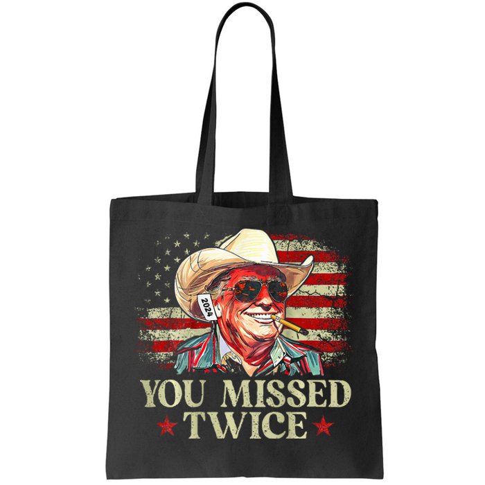 Trump Assassination Attempt You Missed Twice Tote Bag