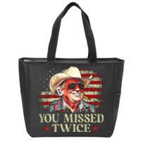 Trump Assassination Attempt You Missed Twice Zip Tote Bag