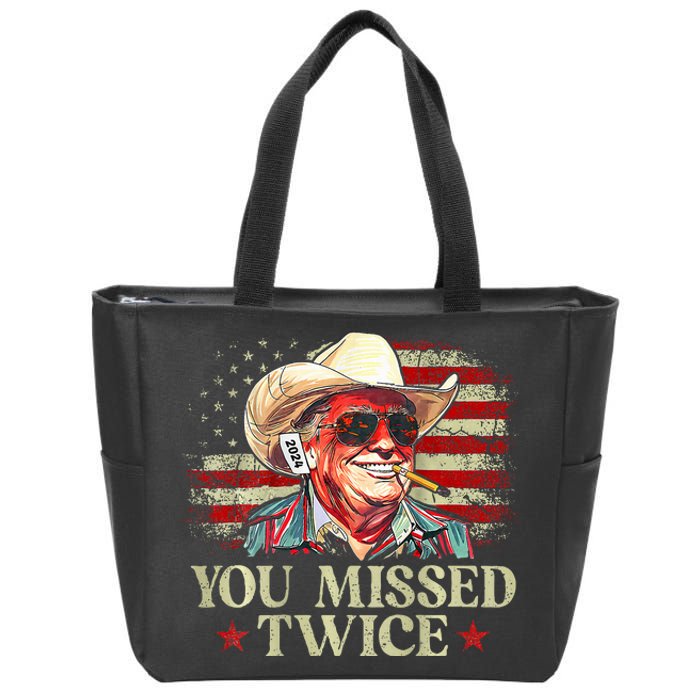 Trump Assassination Attempt You Missed Twice Zip Tote Bag