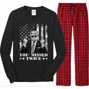 Trump Assassination Attempt Trump 2024 You Missed Twice Long Sleeve Pajama Set