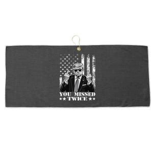 Trump Assassination Attempt Trump 2024 You Missed Twice Large Microfiber Waffle Golf Towel