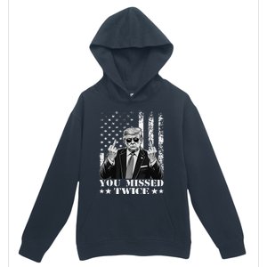 Trump Assassination Attempt Trump 2024 You Missed Twice Urban Pullover Hoodie