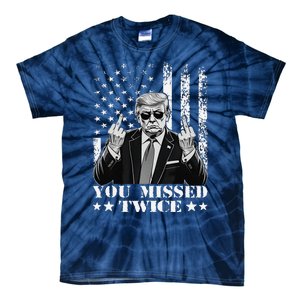 Trump Assassination Attempt Trump 2024 You Missed Twice Tie-Dye T-Shirt