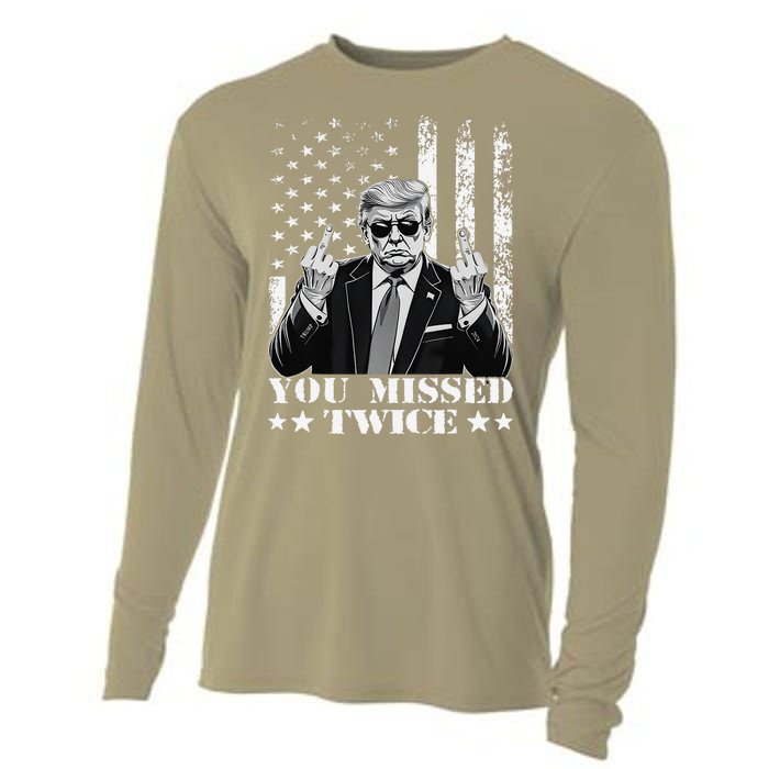 Trump Assassination Attempt Trump 2024 You Missed Twice Cooling Performance Long Sleeve Crew