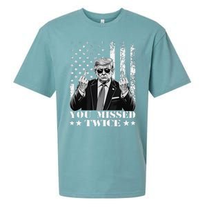 Trump Assassination Attempt Trump 2024 You Missed Twice Sueded Cloud Jersey T-Shirt