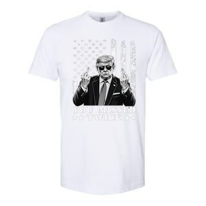 Trump Assassination Attempt Trump 2024 You Missed Twice Softstyle CVC T-Shirt