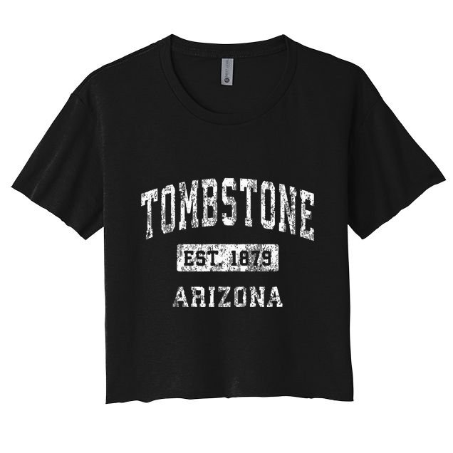 Tombstone Arizona Az Vintage Established Sports Crop Top
