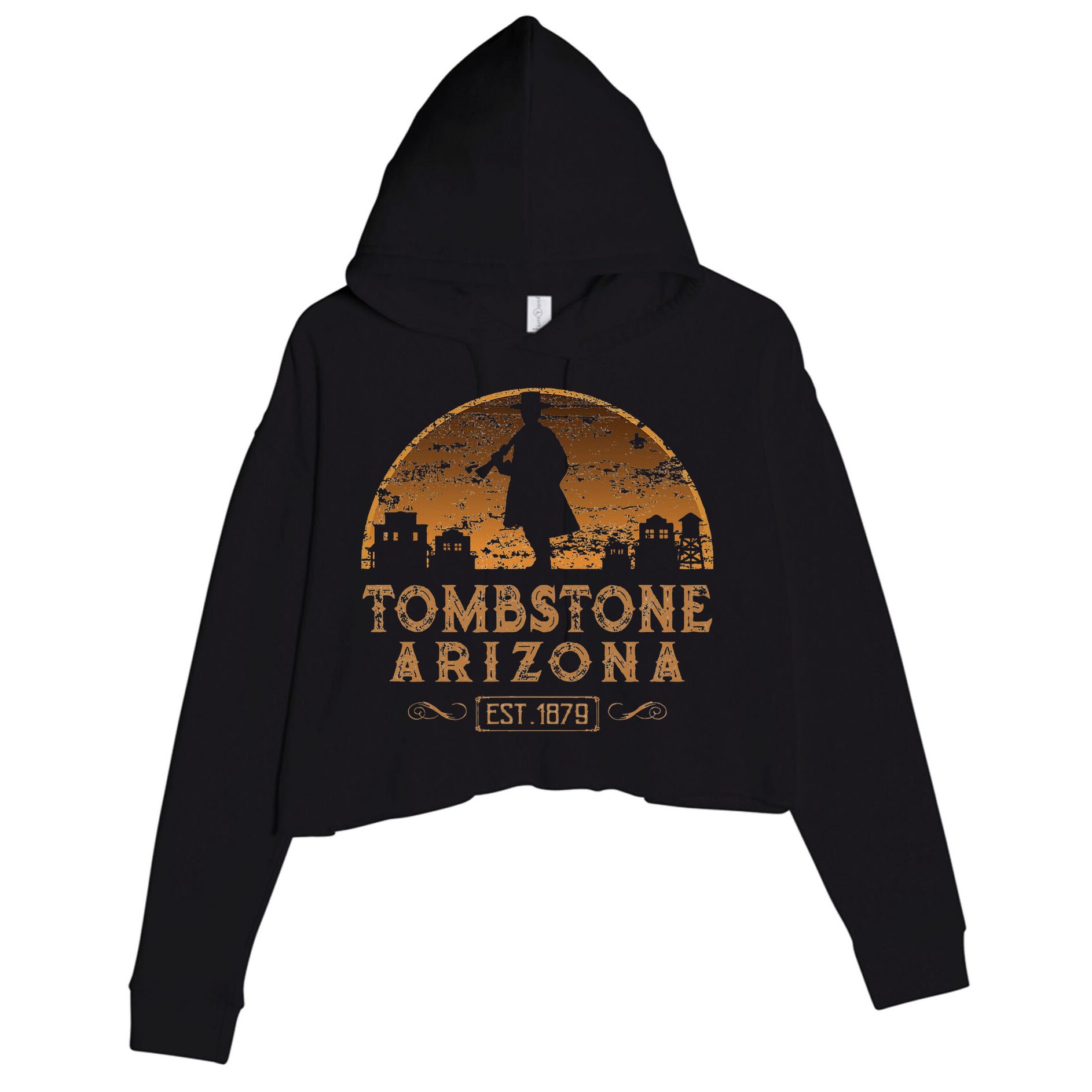 Tombstone Arizona Az Wild West Gunfighter Crop Fleece Hoodie