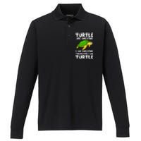 Turtle Are Awesome I Am Awesome Therefore I Am Turtle Performance Long Sleeve Polo