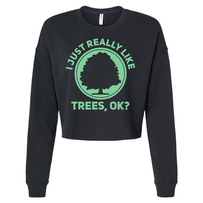 Tree Arborist Arboristic Forest Earth Day Cropped Pullover Crew