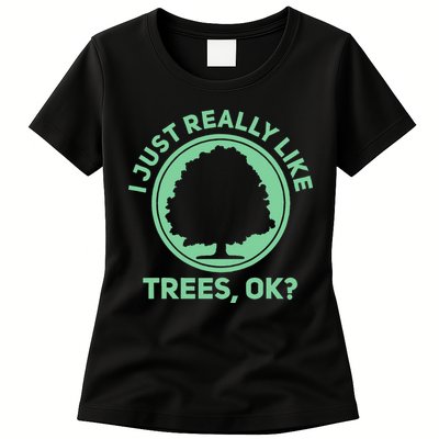 Tree Arborist Arboristic Forest Earth Day Womens T-Shirt