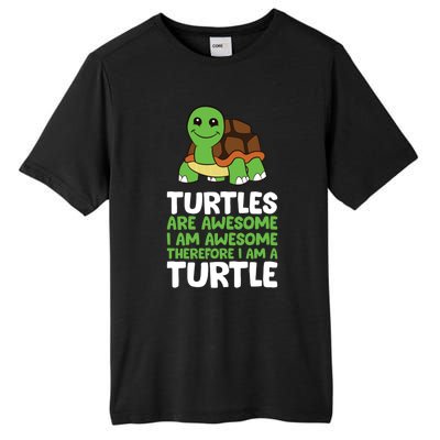 Turtles Are Awesome. I Am Awesome Therefore I Am A Turtle Tall Fusion ChromaSoft Performance T-Shirt