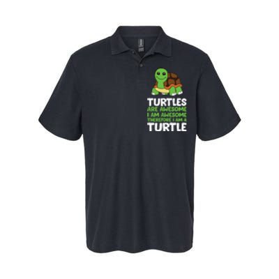 Turtles Are Awesome. I Am Awesome Therefore I Am A Turtle Softstyle Adult Sport Polo