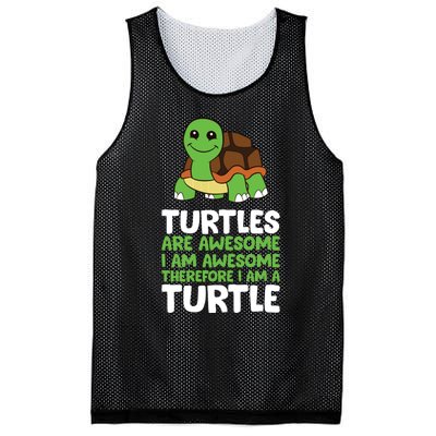 Turtles Are Awesome. I Am Awesome Therefore I Am A Turtle Mesh Reversible Basketball Jersey Tank