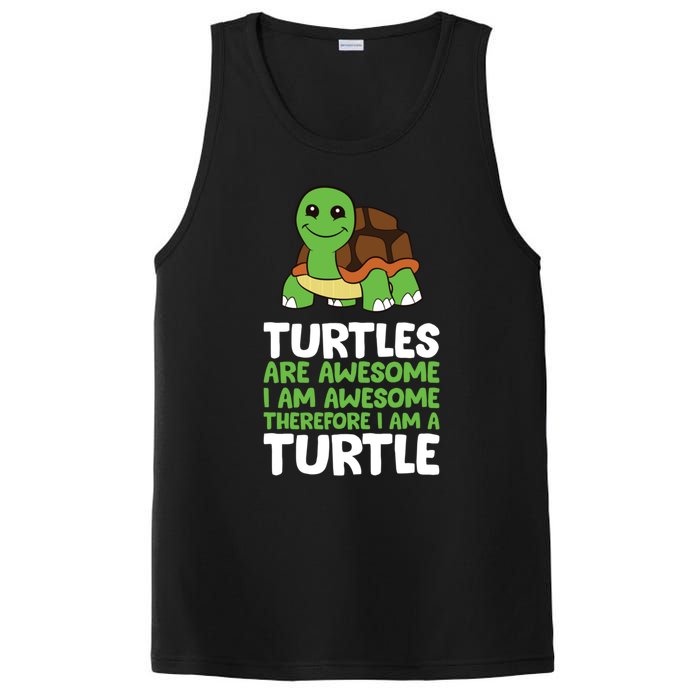 Turtles Are Awesome. I Am Awesome Therefore I Am A Turtle PosiCharge Competitor Tank