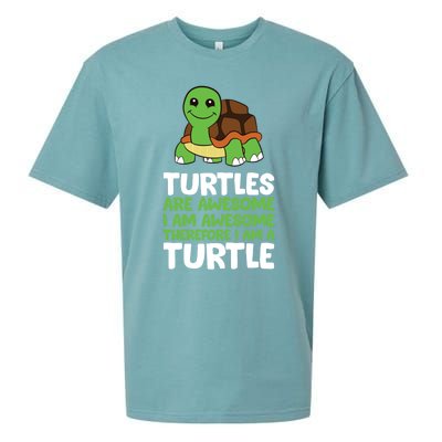 Turtles Are Awesome. I Am Awesome Therefore I Am A Turtle Sueded Cloud Jersey T-Shirt