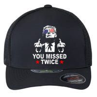 Trump Assassination Attempt Trump 2024 You Missed Twice Flexfit Unipanel Trucker Cap