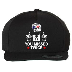 Trump Assassination Attempt Trump 2024 You Missed Twice Wool Snapback Cap