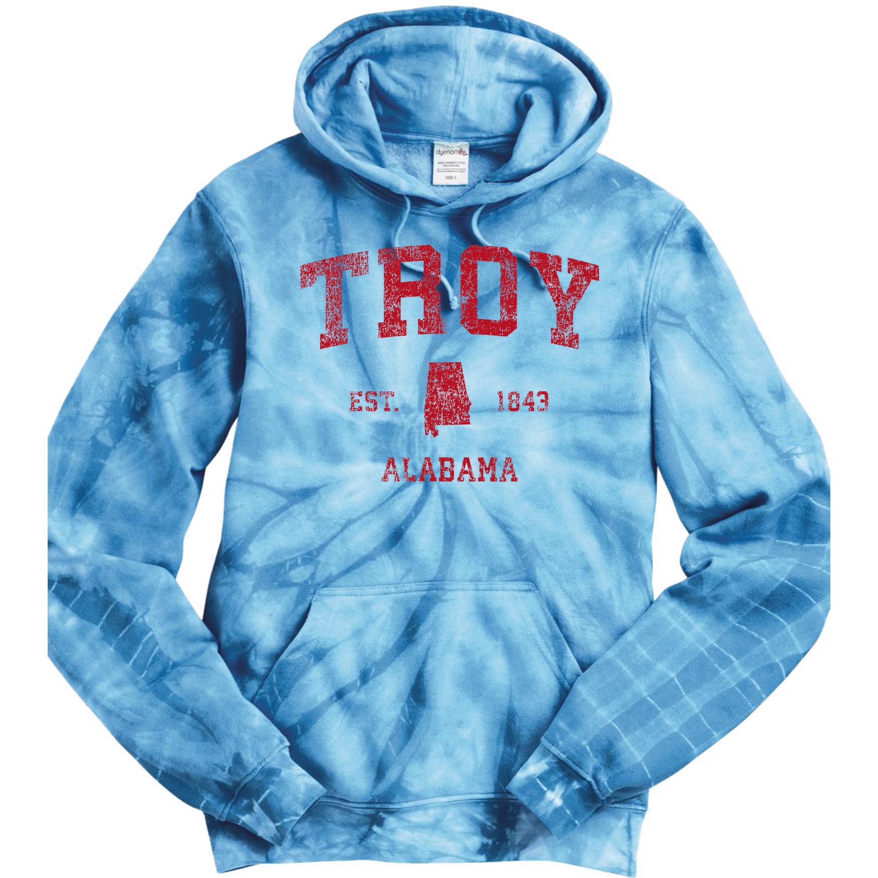 Troy Alabama Al Vintage Sports Design Tie Dye Hoodie