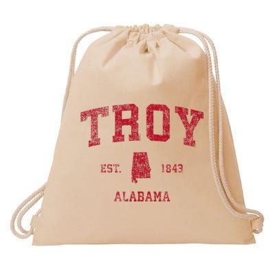 Troy Alabama Al Vintage Sports Design Drawstring Bag