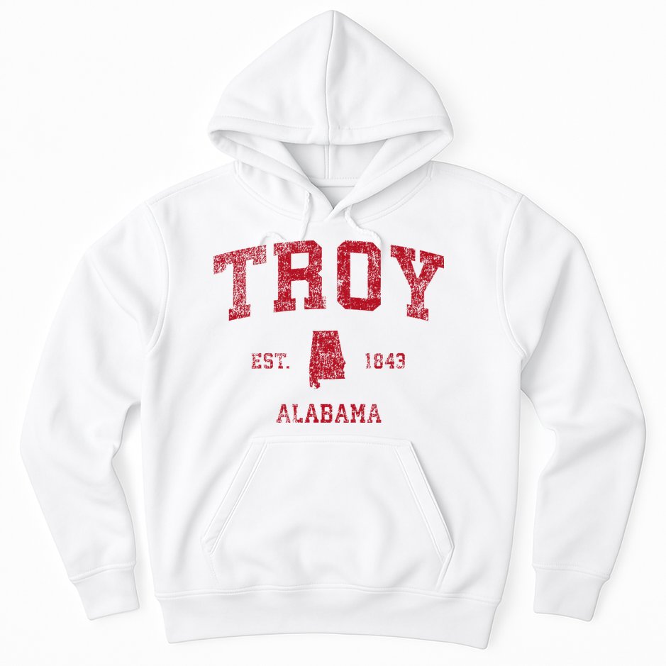 Troy Alabama Al Vintage Sports Design Hoodie