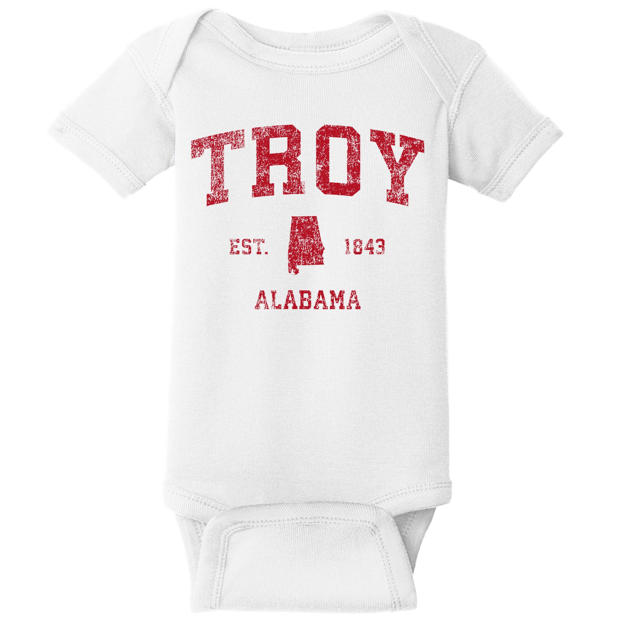 Troy Alabama Al Vintage Sports Design Baby Bodysuit