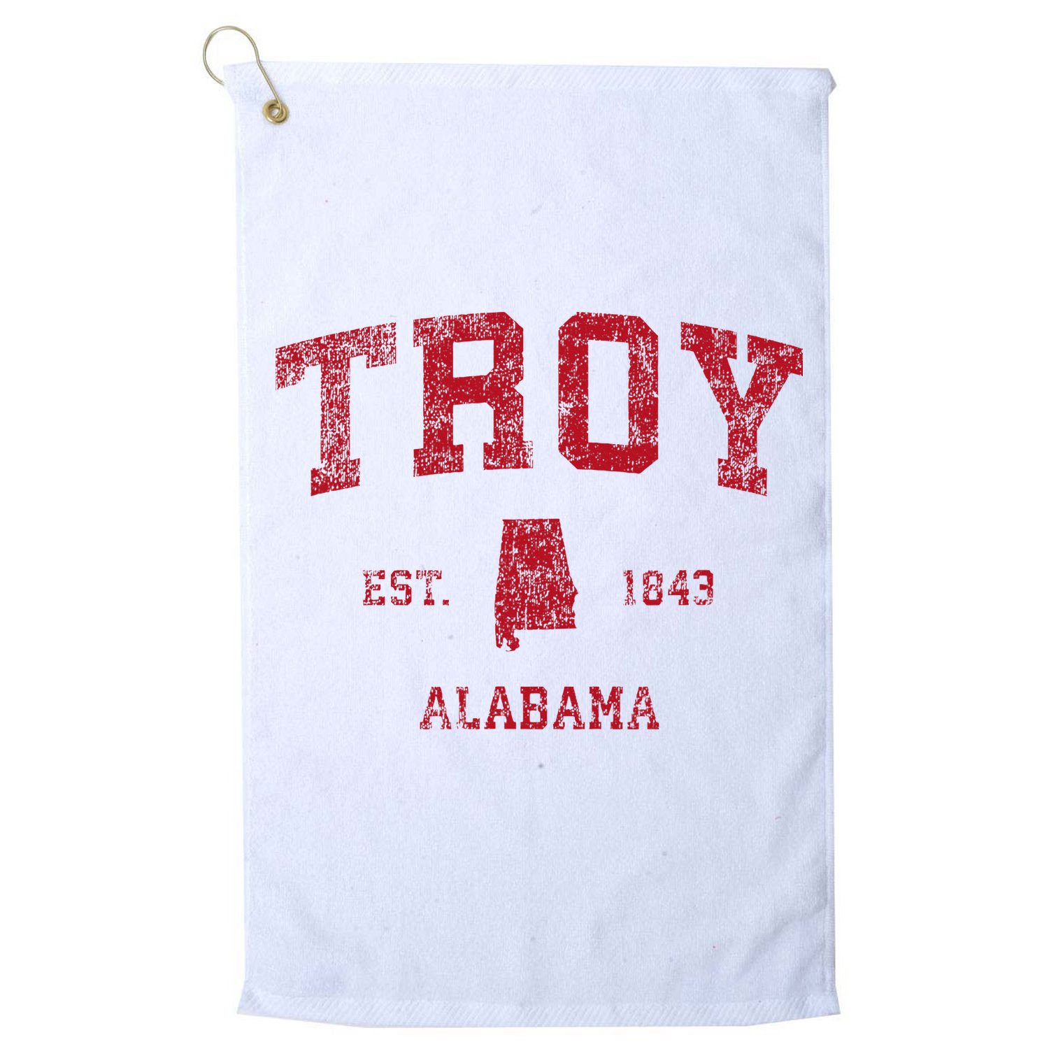Troy Alabama Al Vintage Sports Design Golf Towel