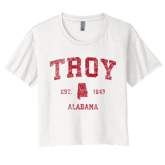 Troy Alabama Al Vintage Sports Design Crop Top