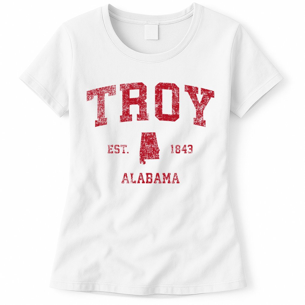 Troy Alabama Al Vintage Sports Design Womens T-Shirt