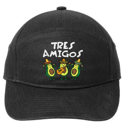 Tres Amigos Avocados Guac Cinco De Mayo Fiesta Mexican Vegan 7-Panel Snapback Hat