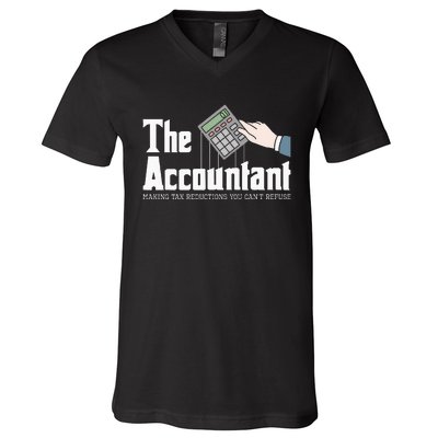 The Accountant Auditor Bookkeeper Bookkeeping Taxation V-Neck T-Shirt