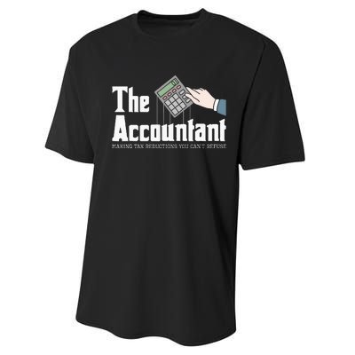 The Accountant Auditor Bookkeeper Bookkeeping Taxation Performance Sprint T-Shirt