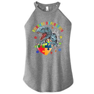 Trex Autism Awareness Dinosaur Autism Gift Women's Perfect Tri Rocker Tank