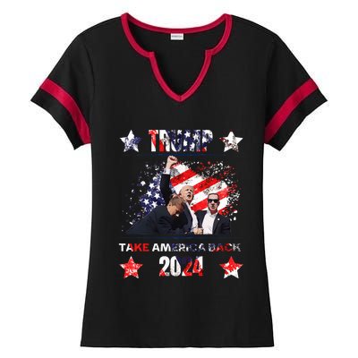 Trump Assassination Attempt 2024 Ladies Halftime Notch Neck Tee