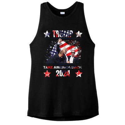 Trump Assassination Attempt 2024 Ladies PosiCharge Tri-Blend Wicking Tank