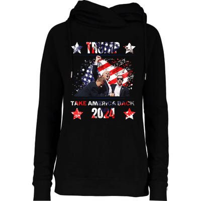 Trump Assassination Attempt 2024 Womens Funnel Neck Pullover Hood