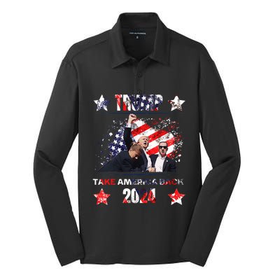 Trump Assassination Attempt 2024 Silk Touch Performance Long Sleeve Polo