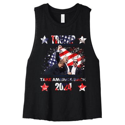 Trump Assassination Attempt 2024 Women's Racerback Cropped Tank