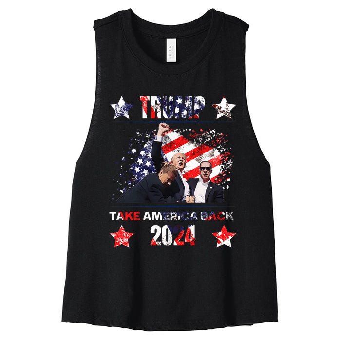 Trump Assassination Attempt 2024 Women's Racerback Cropped Tank