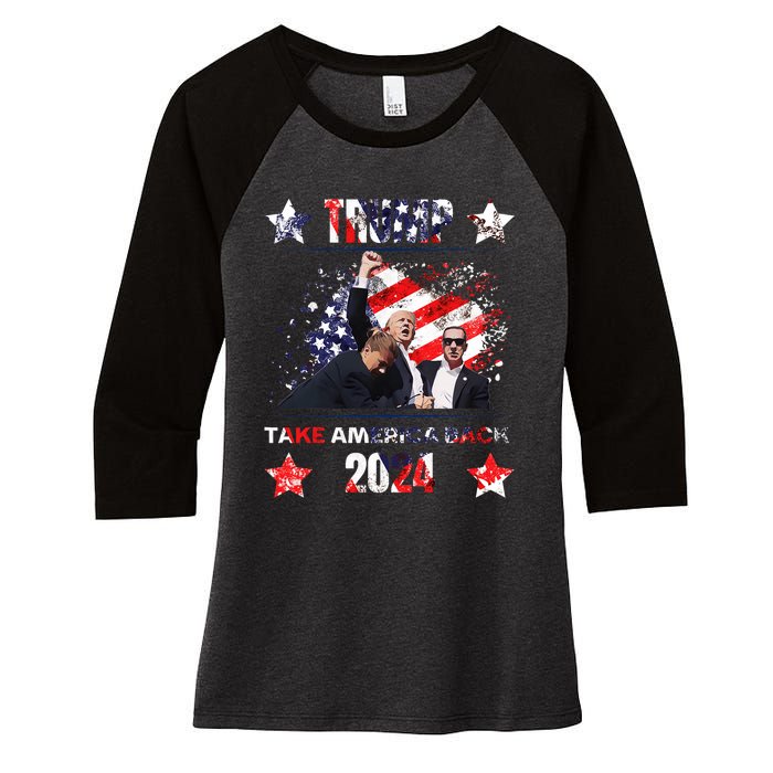 Trump Assassination Attempt 2024 Women's Tri-Blend 3/4-Sleeve Raglan Shirt