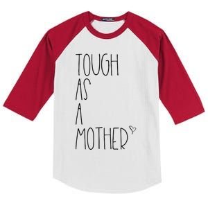 Tough As A Mother Funny Momma Loves Her Dos Strong Mom Great Gift Kids Colorblock Raglan Jersey