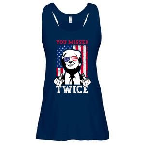 Trump Assassination Attempt Trump 2024 You Missed Twice Ladies Essential Flowy Tank