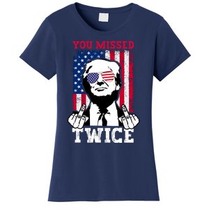 Trump Assassination Attempt Trump 2024 You Missed Twice Women's T-Shirt