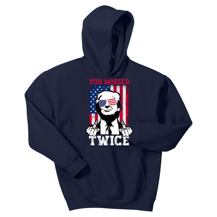 Trump Assassination Attempt Trump 2024 You Missed Twice Kids Hoodie